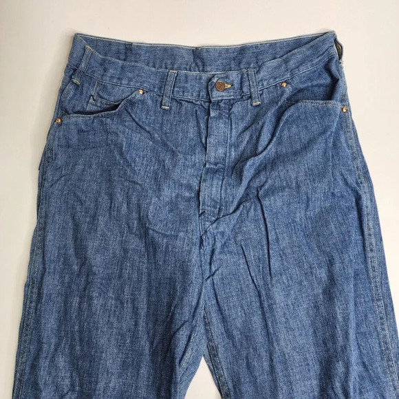 Vintage Gauchos Zip Flare Denim Jeans Scovill Zipper USA Size 33 x‎ 33 - Picture 3 of 11